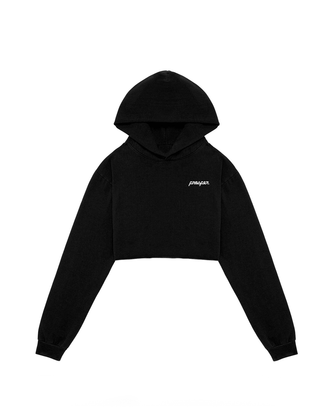 Cropped Logo Hoodie Black